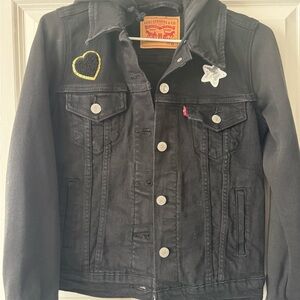 Levi's Kids Black Denim Jacket with Patches